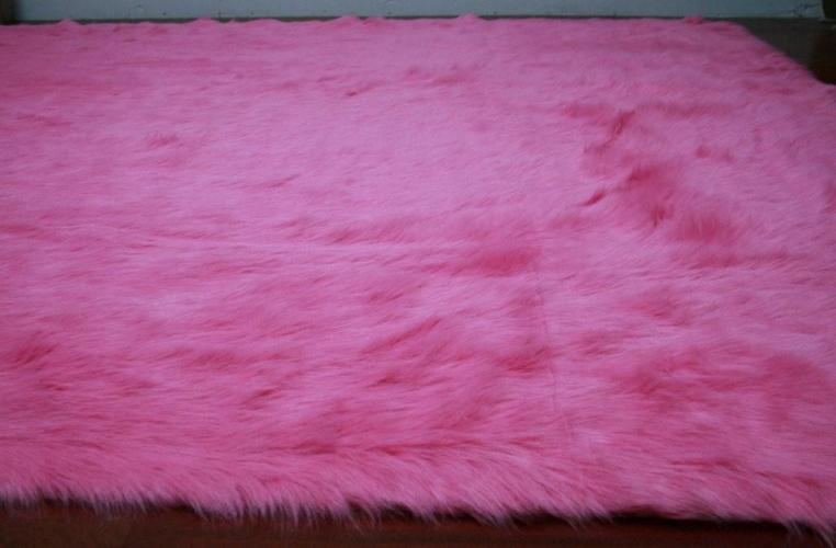 8 x11 Hot Pink Faux Sheepskin Rug 8