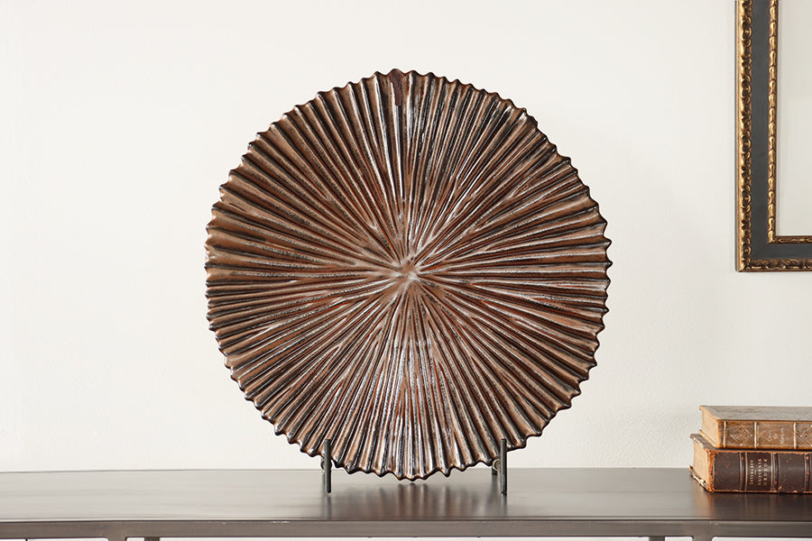 Luster Bark Charger w Stand - Cleared Décor