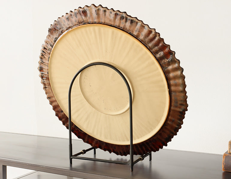 Luster Bark Charger w Stand - Cleared Décor