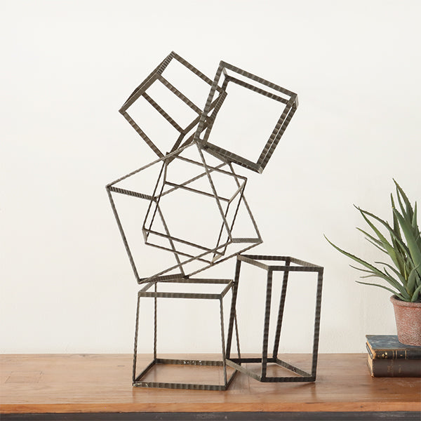 Open Staggered Iron Block Figure - Cleared Décor