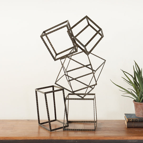 Open Staggered Iron Block Figure - Cleared Décor