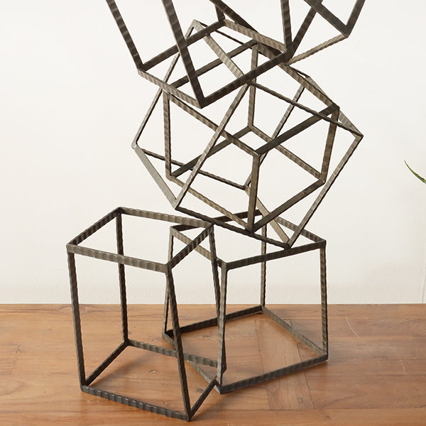 Open Staggered Iron Block Figure - Cleared Décor