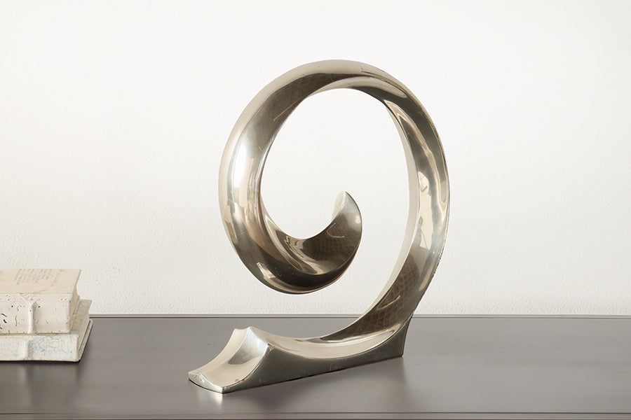 Curled Polished Nickel Figure - Cleared Décor