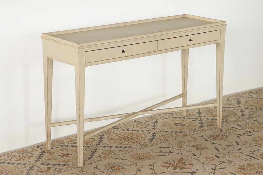 Chelsea Textiles Antique White Gustavian Console