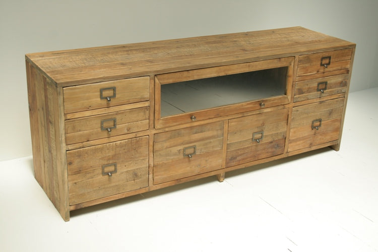 Reclaimed Bleached Pine Media Console 8