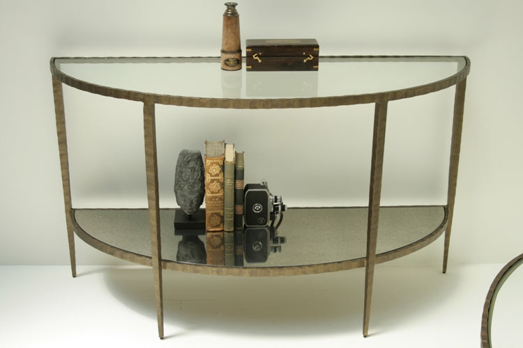 French Deco Style Antiqued Bronze Console Table 9
