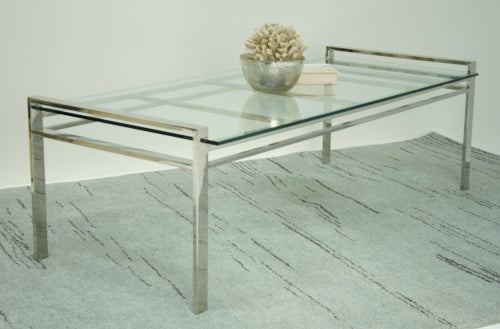 Mitchell Gold Emilio Cocktail Table with Clear Glass Top