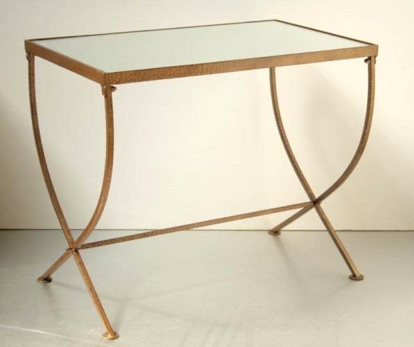 Antiqued Gold Tea Table with Mirrored Top 8