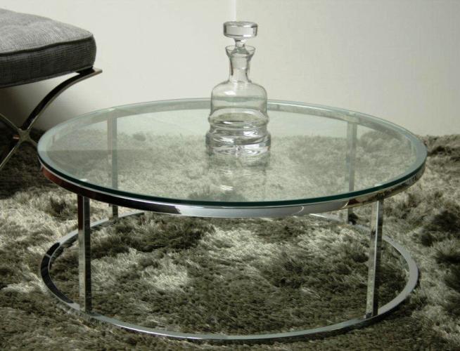 CT54GL Round Chrome and Glass Coffee Table 8