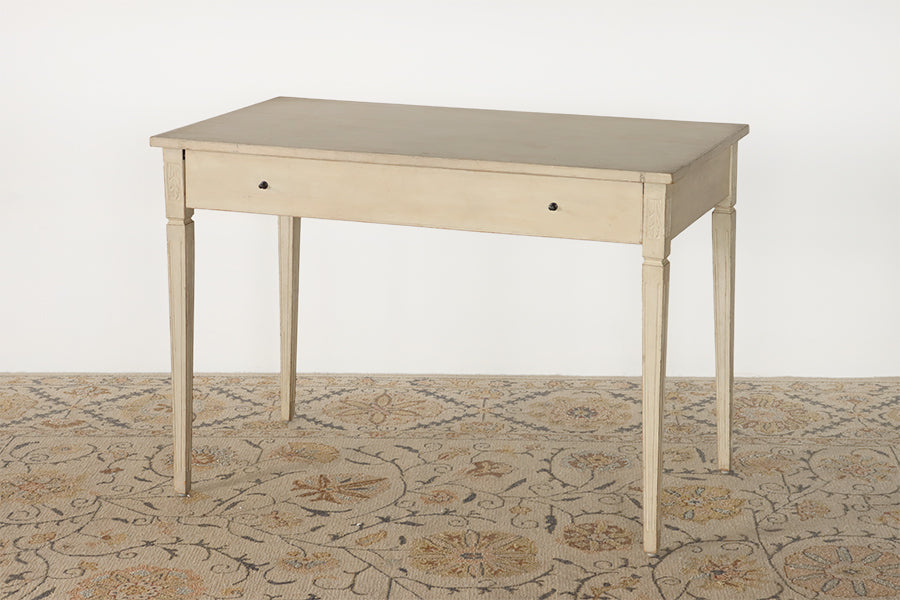 Chelsea Textiles Antique White Gustavian Writing Desk