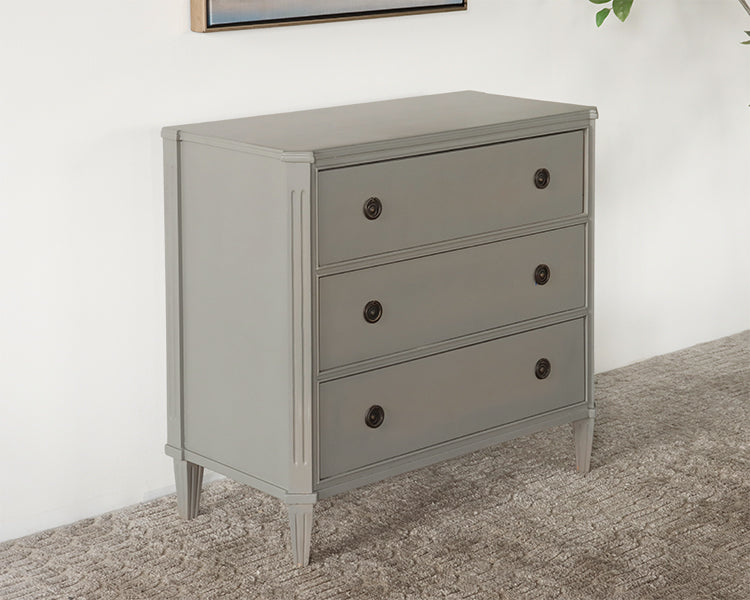 Chelsea Textiles Gustavian Bureau in Ash Gray Lacquer