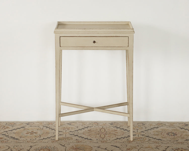 Chelsea Textiles Antique White Gustavian Side Table