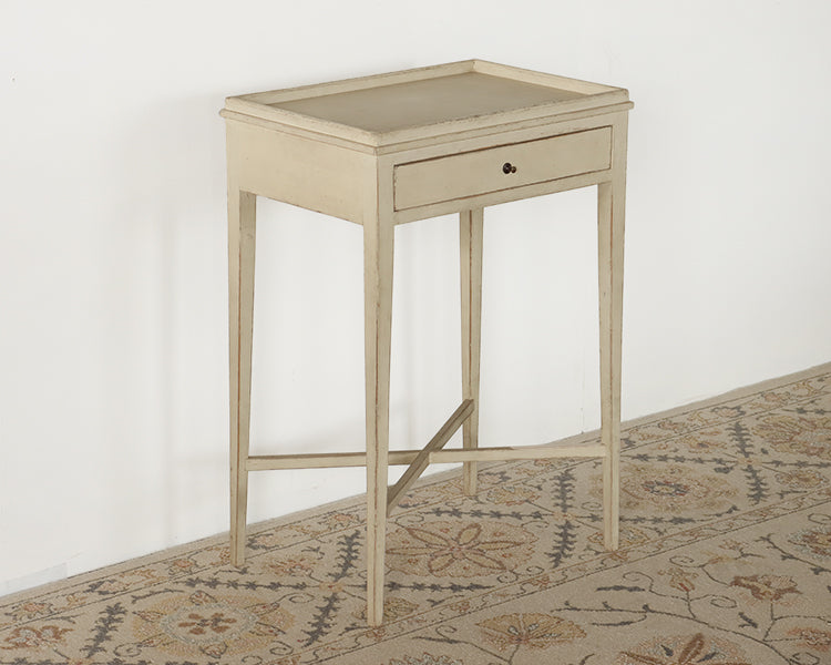 Chelsea Textiles Antique White Gustavian Side Table