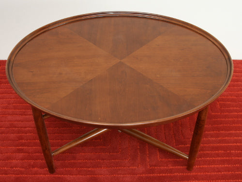 Cherry Round Tray Table top view 1