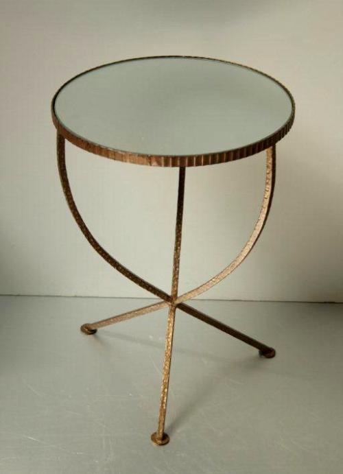 Antiqued Gold End Table with Mirror Top 8