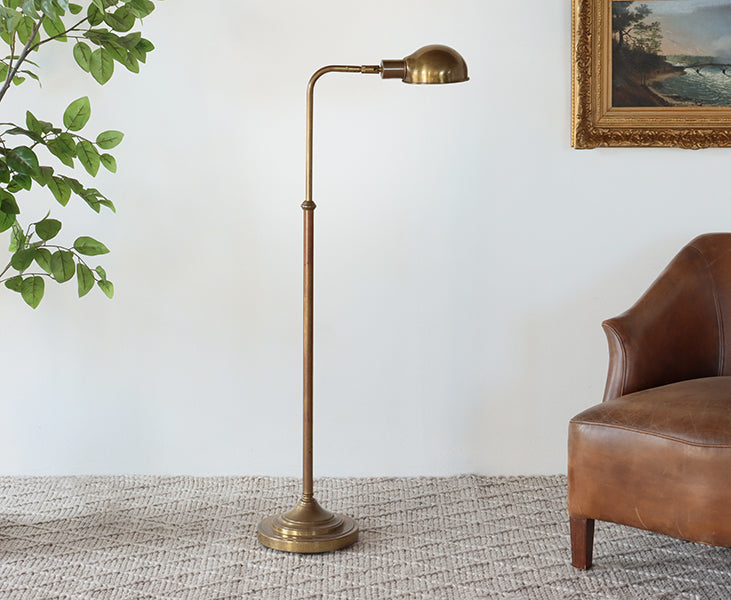 Adjustable Brass Pharmacy Floor Lamp