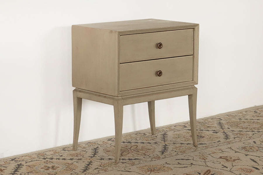 Chelsea Textiles Mid-Century Modern Bedside Table in Custard Finish