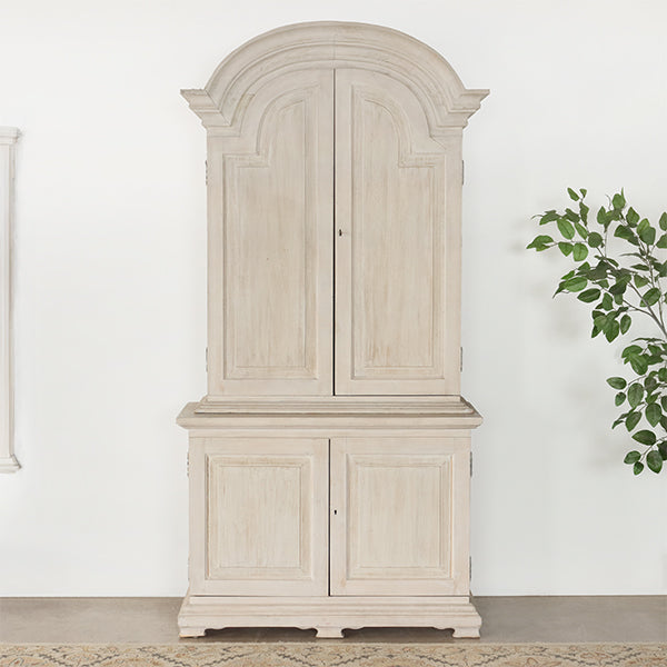 Antique White Distressed Tall Cabinet