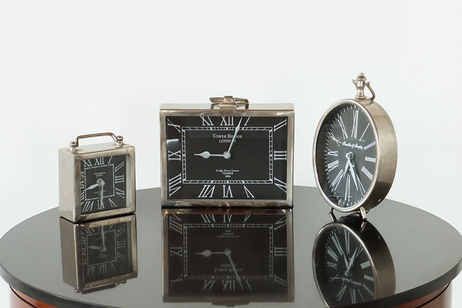 Set of Three Desk Clocks - Cleared Décor