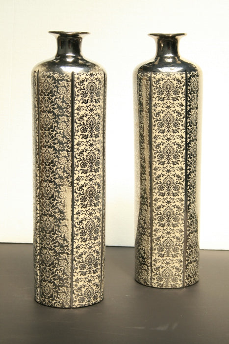 Silver Floral Patterned Vase 7