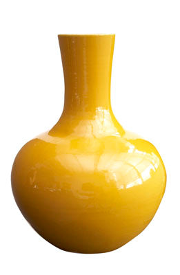 Yellow Straight Neck Vase 7