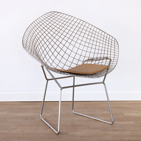 Bertoia Style Chrome Diamond Arm Chair