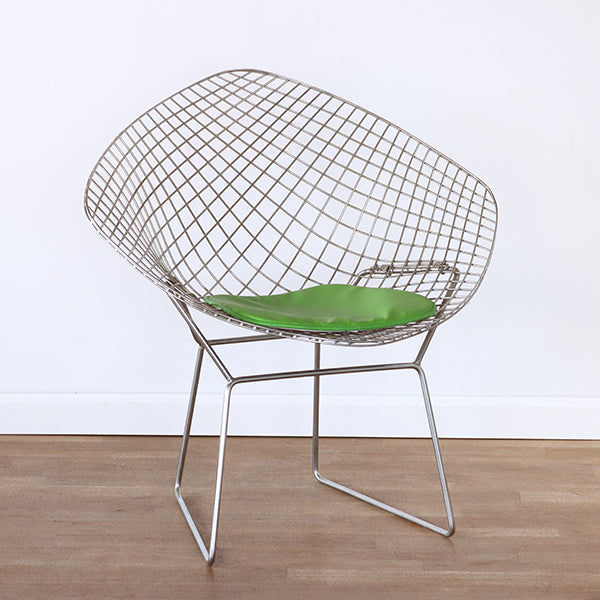 Bertoia Style Chrome Diamond Arm Chair