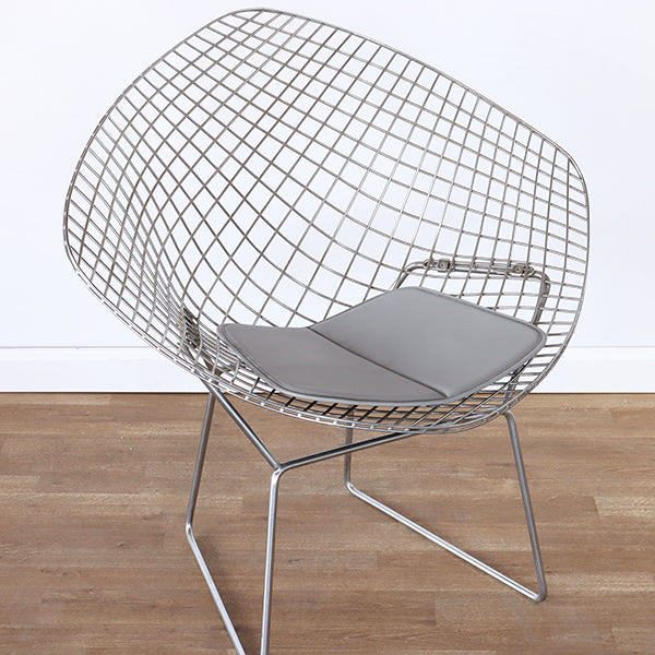Bertoia Style Chrome Diamond Arm Chair