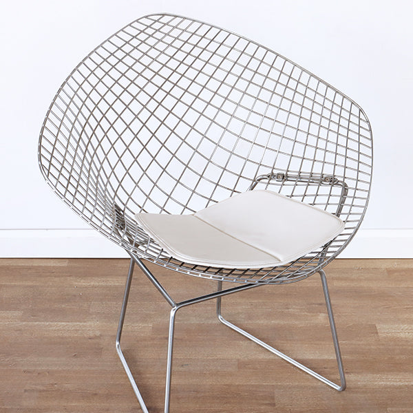 Bertoia Style Chrome Diamond Arm Chair