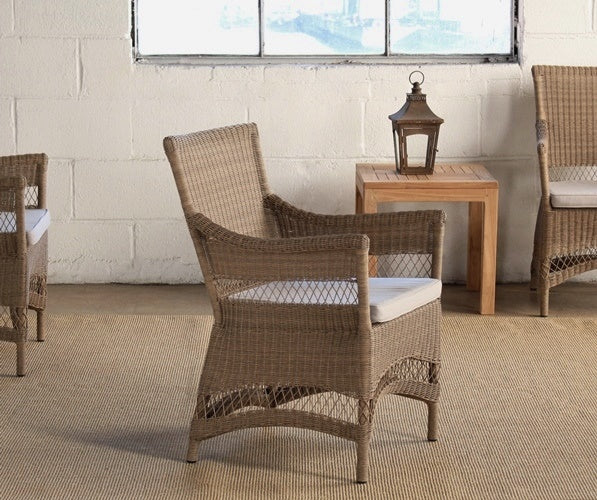 AC148 Square Back Wicker Patio Chair in Grey