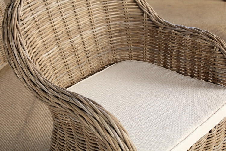 AC149 Round Back Wicker Arm Chair in Grey