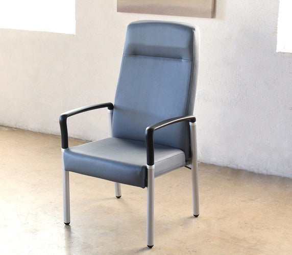 AC157 Gray Upholstered High Back Patient Chair