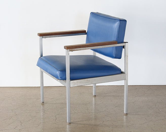 AC214 - Blue Vinyl Waiting Room Chair