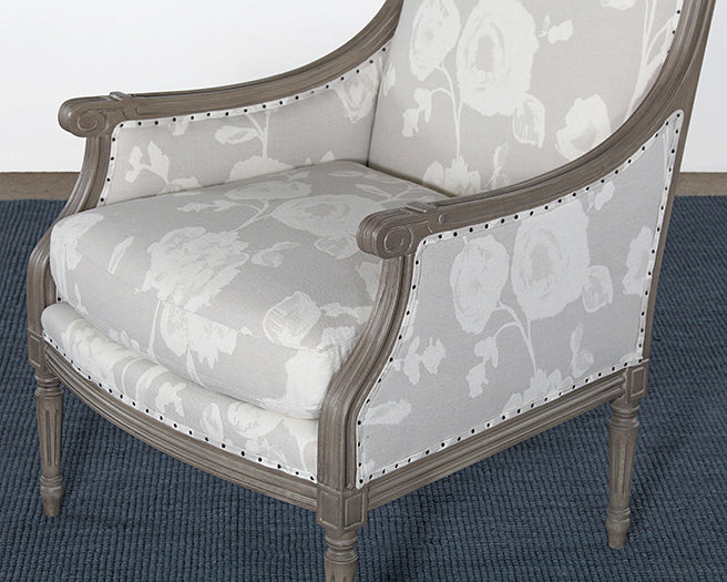 AC220 - French Style Floral Print Linen Armchair