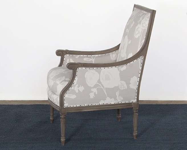 AC220 - French Style Floral Print Linen Armchair