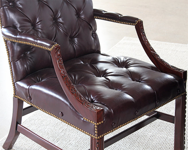 AC224 - Brown Tufted Leather Executive Arm Chair