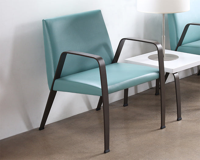 AC229 - Aqua Waiting Room Chair With Bronze Finish