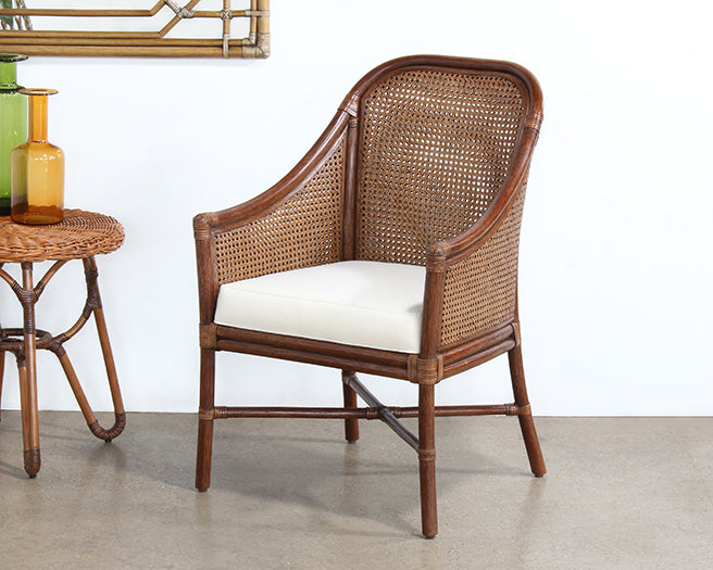 AC235 - Warm Brown Rattan Woven Arm Chair
