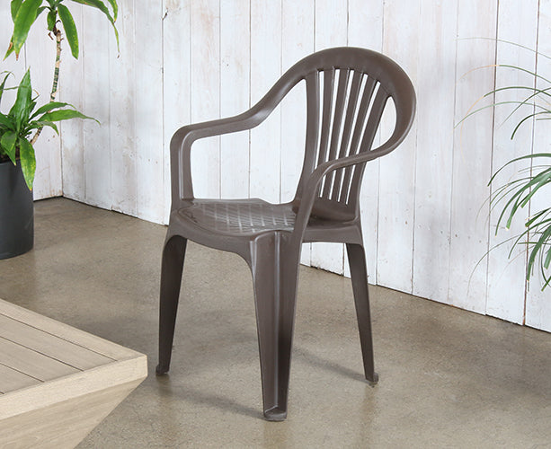 AC237 - Brown Plastic Cafe Or Patio Chair