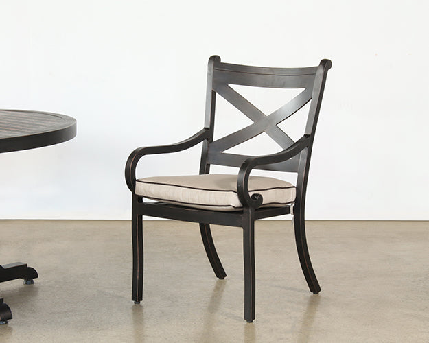 Black Metal Patio Arm Chair