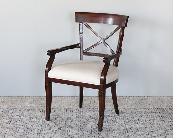 X Back Mahogany Arm Chair
