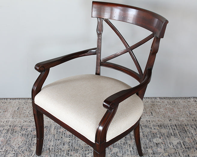 X Back Mahogany Arm Chair