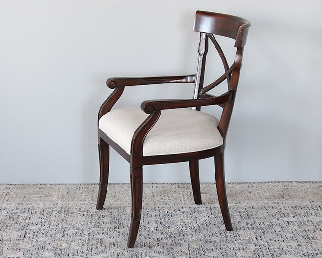 X Back Mahogany Arm Chair