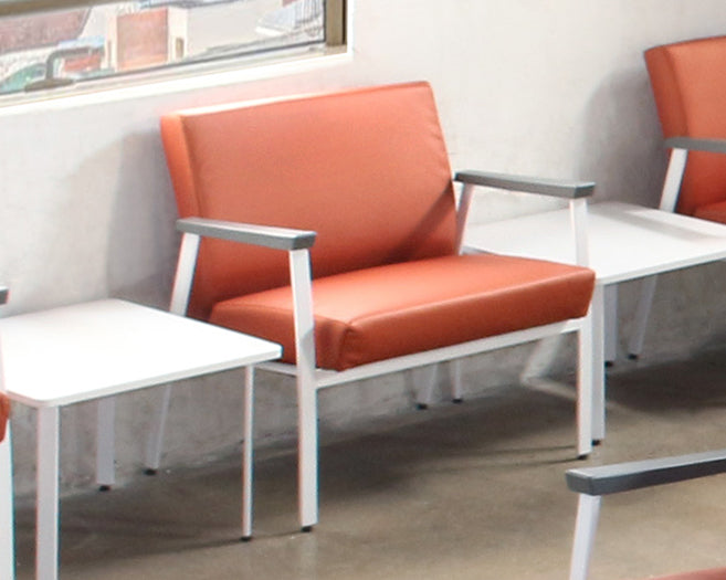 Orange Bariatric Waiting Room Chair w/ White Frame