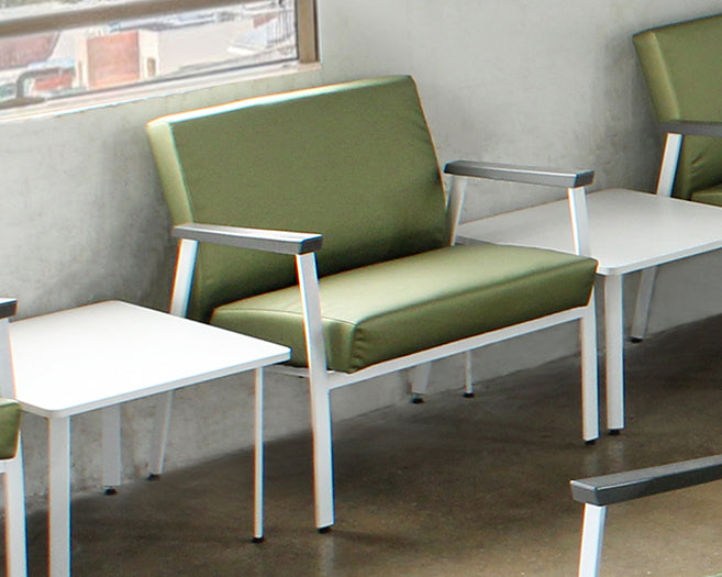Green Bariatric Waiting Room Chair w/ White Frame