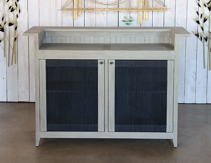 Grey Teak Outdoor Bar Cabinet