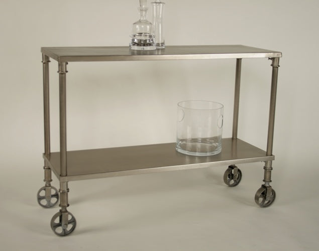 Polished Iron Trolley Bar Cart