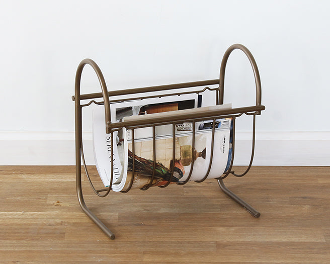 Antique Brass Magazine Rack