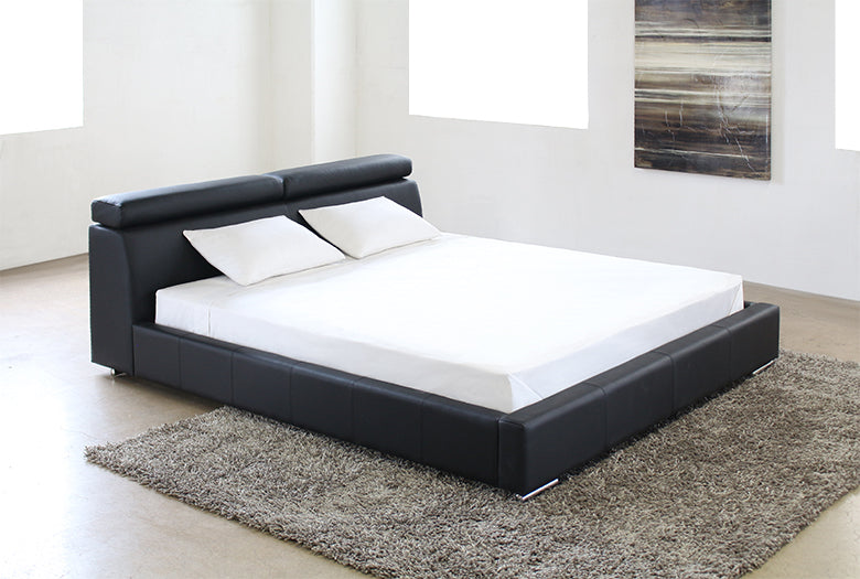 Vertu Black Leather King Bed