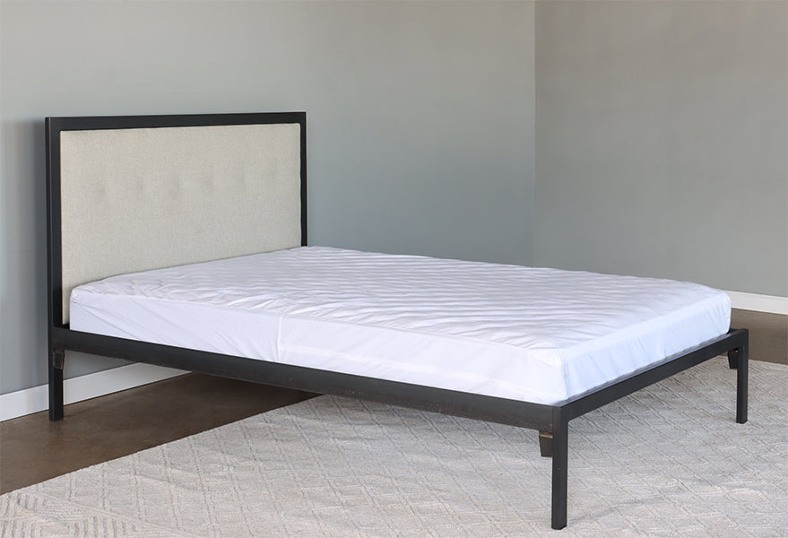 Natural Steel and Linen Parsons Style Queen Bed